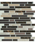 Self Adhesive Peel And Stick 12x12 Inch Wall Tiles, 10 Tiles, shiny brown marble backsplash for kitchen and bathroom.