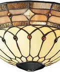 Sleek Universal Tiffany Style Art Glass Bowl Ceiling Fan Accessory Fits 2.25 Inch Fitter Dry Location Use 4.75 Inch High 11.75 Inch Wide