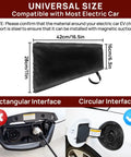 Heavy Duty Magnetic EV Charger Cover Built Like A Tank To Shield Your Electric Ride From Grit And Downpours Sealed All Weather Port Guard With Beefy Magnets In Durable Matte Black dimensions and installation guide.