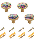 Customizable Cool Cartoon Color Changing Chameleon Cabinet And Drawer Knobs Decorative 1.26 Inch 32mm Closet Knobs For Bedroom 4 Pack Easy To Install And Perfect For Modern Homes, shown with screws