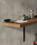 Hidden Triangle Bracket For Floating Shelves Solid Iron With Matte Black Finish Ultra Slim Invisible Wall Mount under wooden shelf