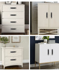 Six Piece Leather Furniture Handles Set For Drawers And Cabinets 5.6 Inch Leather Drawer Pulls with screws on various furniture