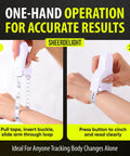 Slim Accurate Retractable Body Measuring Tape 2 Pack with inch and centimeter dual scale in use on wrist