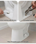 Installation steps for Top Shelf White Ceramic Sea Turtle Toilet Bolt Covers 2 Piece Set on a toilet bowl.