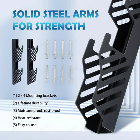 Off Floor Jack Stands Wall Mount Organizer Brackets Fits 2 And 3 Ton Heavy Duty Holder Hook Storage Rack Wall Mount Two Pack