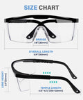 Tough As Nails Clear Safety Glasses Heavy Duty Bulk Pack Featuring Adjustable Temples And Side Shields Ansi Z87 Rated size chart
