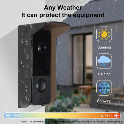 Glare Sun Shade Doorbell Rain Cover For All Weather Outdoor Protection No Nonsense Weatherproof PC Plastic Shield keeps doorbell safe from rain and snow
