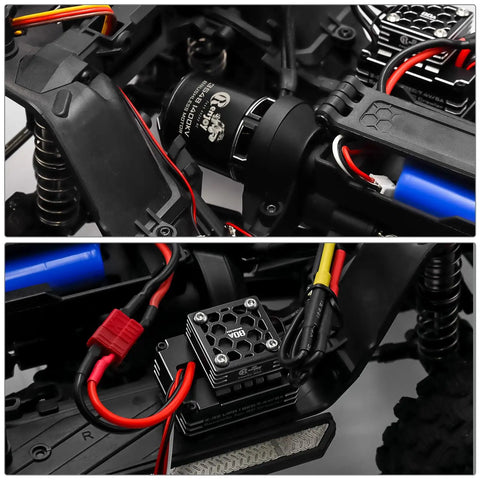 High Torque 3548 1400KV Brushless Outrunner Motor With AM32 80A ESC for 1/10 scale RC crawler, durable metal build