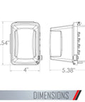 Technical drawing of Weatherproof 1-Gang Outdoor Outlet Cover With Clear Finish, 4.75 Inch Deep, dimensions shown in inches