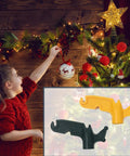 Two Pack Multi Purpose Plastic Utility Hook Pole Attachment Featuring Three Sized Notches And A Bottom Puller For No Sweat Organizing And Boss Level Storage Solutions shown with child decorating Christmas tree.