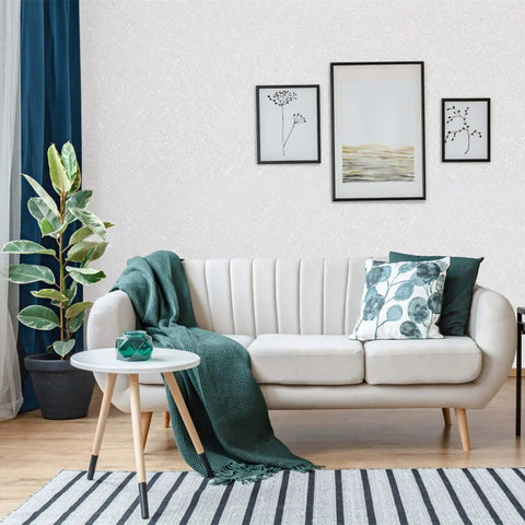 White Peel And Stick Wallpaper 15.7 By 393.7 Inches Silk Textured Contact Paper For Cabinets And Walls Self Adhesive Removable Waterproof Vinyl Covering DIY Friendly Easy To Cut And Apply For Bedrooms And Living Rooms
