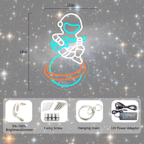 Spacecraft Neon Sign LED Wall Light For Bedroom And Kids Room Decor, Flying Saucer Alien Cloud Night Light with accessories