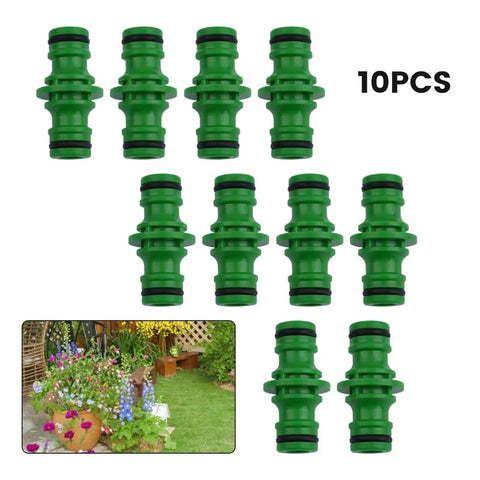 10-Pack Double Male Hose Connector Quick Connect Set Durable Plastic Garden Hose Adapters With Rubber O Ring Easy Snap On