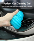 Hand using Car Cleaning Gel For Detailing And Interior Cleaning, Flexible Cleaning Putty Slime That Grabs Dust From Cracks And Crevices