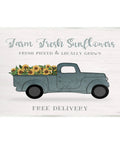 Farm Fresh Sunflowers Rustic Pickup Truck Wood Sign Wall Art By Natalie Carpentieri, Cozy Farmhouse Decor, MDF Wall Plaque