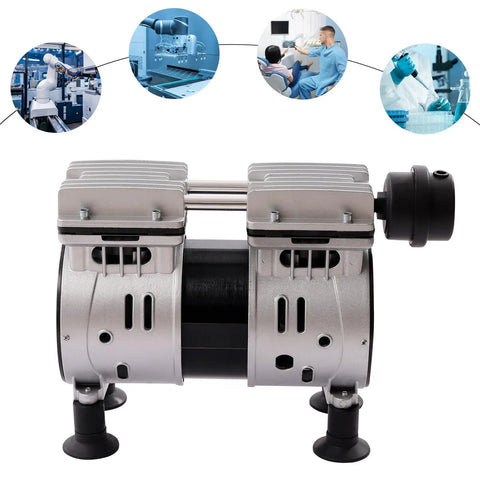 Heavy-Duty 110V Mini Diaphragm Vacuum Pump, 550W Oil-Free Lab Air Compressor, 3.6 CFM Silent Piston Motor, Cast Aluminum Body