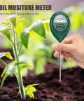 Hand holding 2 Pack Soil Moisture Meter Portable Garden Hygrometer No Battery Needed For Indoor Outdoor Use Root Friendly Probe