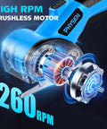 High RPM brushless motor inside Heavy Duty Cordless Electric Box Cutter With Rechargeable 2000Mah Battery And Two Sharp Blades.