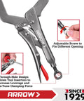 Six Inch C Clamp Locking Pliers With Swivel Pads For Welding And Woodworking Through Hole Adjustment And One Handed Release Trigger Boss Grade Heavy Duty Clamp Tool For Metalworking And Woodworking, close-up