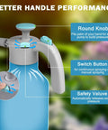 Handheld Garden Pump Sprayer 1/2 Gallon With Safety Valve Adjustable Nozzle 360 Degree Sprayer Rod 68 Oz Capacity Easy Spray detail.