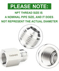 2-Pack 304 Stainless Steel Tube Flare Fittings Adapter 3/8 Inch Male Flare to 3/8 Inch NPT Female Half Union with Protective Case Go-To Choice for Industrial Piping and Equipment Connections, NPT thread note