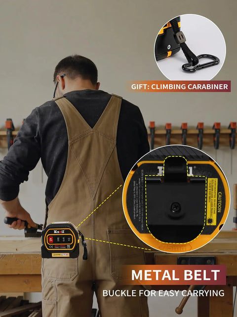 Laser Tape Measure 4 In 1 With 196 Ft Laser Distance Meter And 16 Ft Manual Tape Cross Line Laser Magnetic Base Pro Grade Quick Measurements For Home Renos And The Jobsite, metal belt buckle