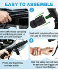Step-by-step assembly guide for Lever Action Coolant Flush Gun And Heater Core Bleeder Kit With Hose Adapter Set for automotive use.