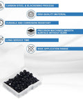 100 Pack M2 X 0.4mm Carbon Steel Hex Lock Nuts With Nylon Insert Self Locking displayed in an open plastic case