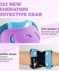 Kickin Safe Kids Protective Gear Set with soft leather trim and adjustable straps for roller skating BMX cycling skateboarding