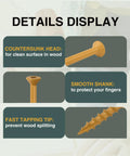 Heavy Duty 2-1/2 Inch Wood Deck Screws Set With Torx Drive #9 Rust Resistant Tan Exterior Structural Screws 395 Pcs Ruspert Coating