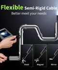 Flexible camera cable in pipe for 4.3 Inch HD Endoscope Camera With Light For Pipes And Drains, 1920P Borescope With 8 LED Lights