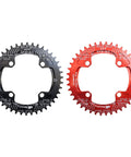 104 BCD Narrow Wide Round MTB Chainring 42T black and red for 1x drivetrain, aluminum, Shimano crankset compatible