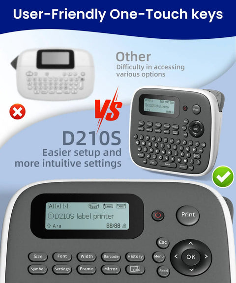 Handheld Label Printer Machine With 12 Mm Waterproof Tapes And Laminated Vinyl Sheets For Kids Backpacks And Classroom Organization Multiple Templates And Kick Ass Chemical Resistance, showing user-friendly keys and display.