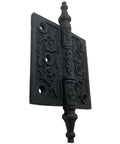 2 Pack Victorian Steeple Tip Ornate Hinges For Cabinets And Doors Heavy Duty Cast Wrought Iron With Hammered Finish