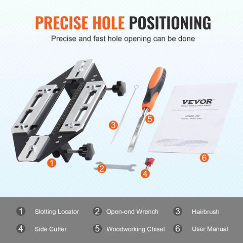 DIY Ready Door Hinge Jig For Woodworking Aluminum Alloy Hole Opener And Slotting Locator with tools and manual kit