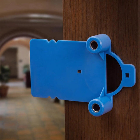 2 Piece Blue Lock Boring Jig Kit Hella Sturdy Metal Core With Heavy Duty Plastic Frame for precise door alignment.