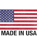 American flag with text 'Made in USA' emphasizing domestic manufacturing of Black Acrylic Driveway Sealer For Cracks And Joints Water Resistant Asphalt Crack Filler Sealant Ten Point One Fl Oz Each Pack Of Four Made In USA With Tough As Nails Blends With Asphalt That Stops Water Damage And Cracking.