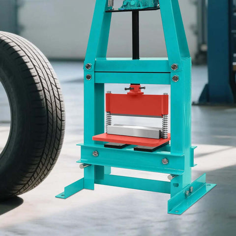 Hydraulic press setup with 12 Inch Press Brake Attachment For 12 Or 20 Ton Hydraulic Workshop Presses With 0 To 90 Degree Adjustable Bend