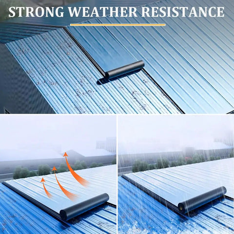 Heavy Duty Self Adhesive Waterproof Roof Repair Tape Pro Grade Butyl Asphalt Sealant installed on metal roof in rainy weather