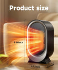 Hot In 2 Seconds 850W PTC Ceramic Space Heater Portable Quiet Desk Heater dimensions showing height and width