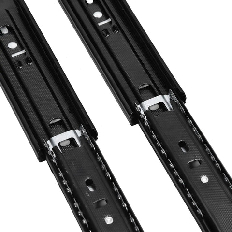 Heavy Duty Drawer Slide Set, 3-Section Black, 100 Lb Load Capacity, 16 Inch, 10 Pairs detailed close-up view