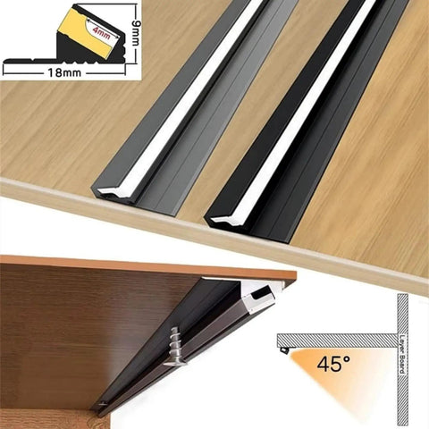 Under Cabinet Lighting Kit 3 Pack 3.3Ft Aluminum Channel LED Closet Lights with Silicone Cover 45 Degree Slim Wardrobe Light