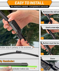 Installation steps of 24 Inch And 21 Inch Windshield Wiper Blades With 13 Inch Rear Wiper For VW Tiguan 2007-2017 Pack Of 3 All Weather OEM Quality
