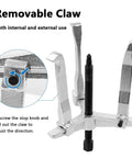 Heavy Duty 3 Jaw Reversible Internal External Gear Puller Tool Kit Forged From Solid Chrome Vanadium Steel Badass Mechanical Extractor For Bearings And Pulleys Without Wasting Time As Serious Mechanic Fixing Old Engines In His Local Garage Workshop, removable claw