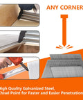 Demonstration of Angled Finish Nails 16 Gauge 20 Degree, Galvanized 900 Pack used in various framing and trim projects.