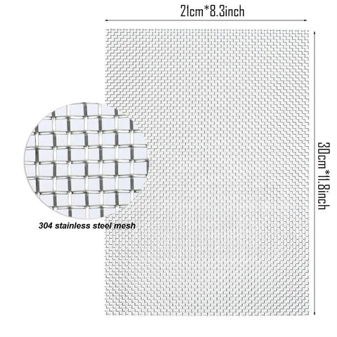 4 Pack Stainless Steel Wire Mesh Sheets 12 By 8 Inches For DIY Projects No Rust Easy To Cut Durable As Heck And Ready For Pro Grade Craft Screen Mesh Set, close-up view
