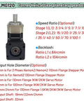 90 Degree Helical Planetary Gear Reducer For Servo And Stepper Motors Beefy Heavy Duty Gearbox Reducer Fits One KW To Seven Point Five KW Nema42 Nema52 Motors Khaki Finish With One Hundred To One Speed Ratio For Precise Motion Control, PLMG120 gearbox
