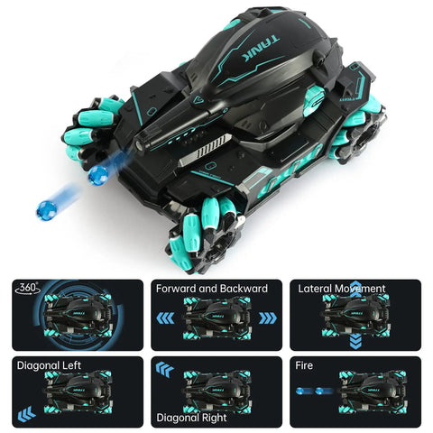 Hand Controlled RC Tank That Shoots BBS And Water Bullets, 2.4GHz Gesture Sensor Remote Tank Toy For 8-Year-Old Boys