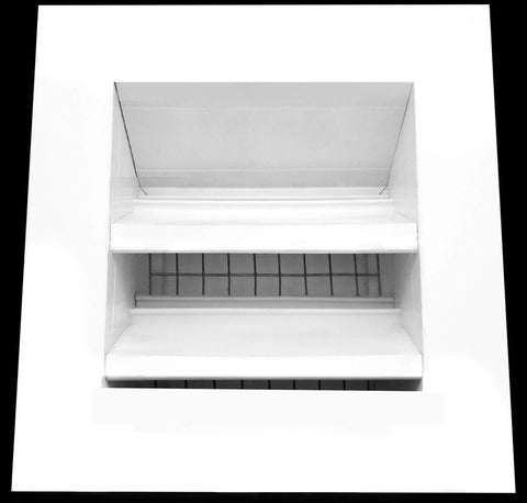 Front view of 12x12 Inch Aluminum Exterior Gable Louver Vent for Walls and Crawlspace, white finish with screen mesh and louvers