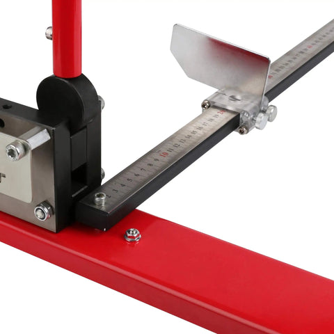 Close-up of the DIN Rail Cutter Tool With Guide and 50cm Length Stop for clean deburr free cuts on 35x7.5x1mm rails